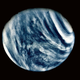 Imagen tomada por la sonda Mariner 10 en 1974 donde se ve perfectamente la gruesa atmósfera del planeta.
